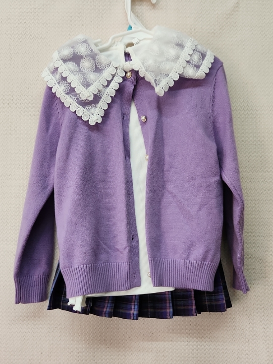 smiling pinker Other - Lavender Lace-Collar Women's Cardigan Sweater